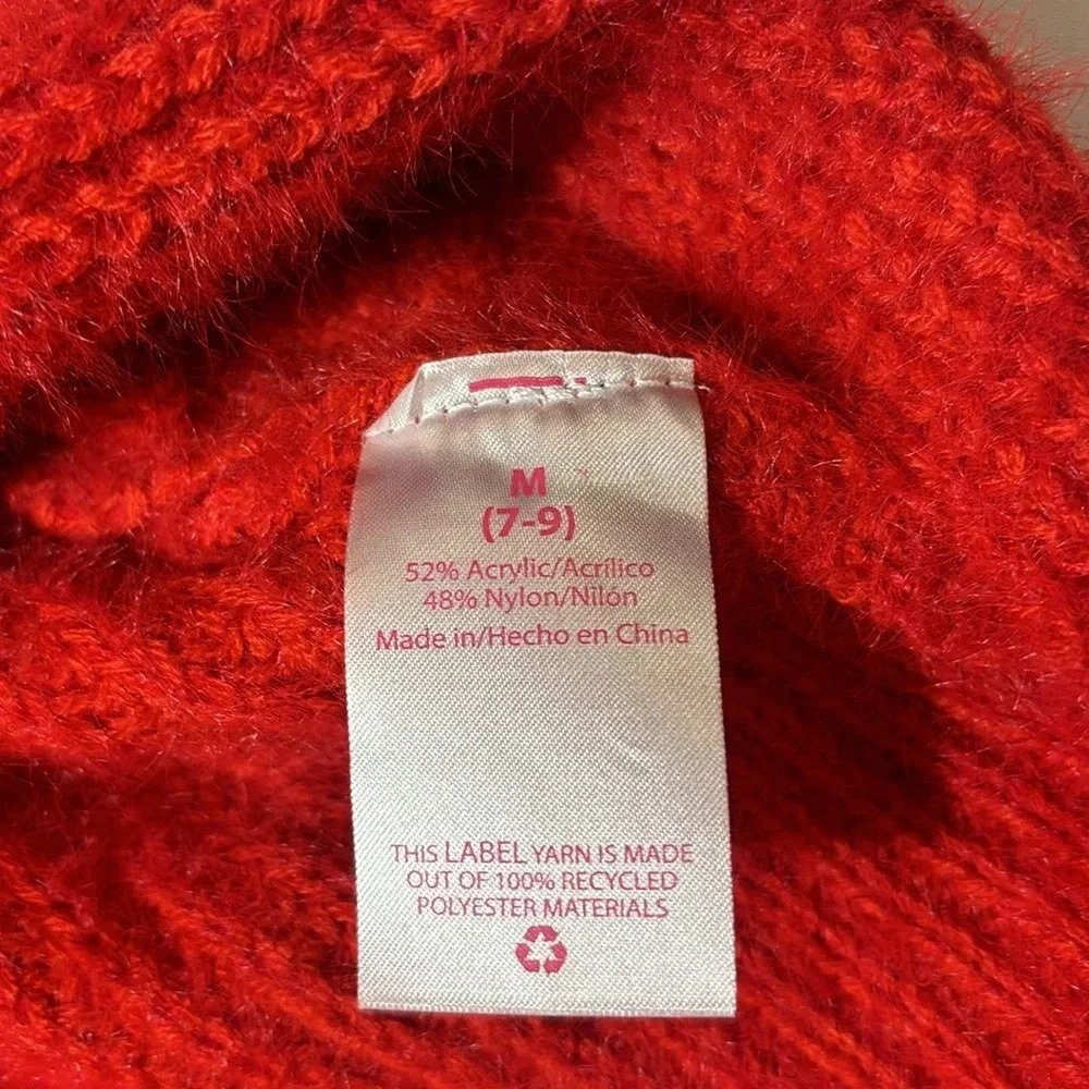 Red Twist Front Pearl Embellished Valentine Sweater size Medium - Picture 9 of 11
